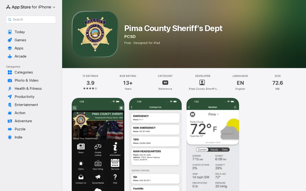 Pima County Sheriff arrest information app