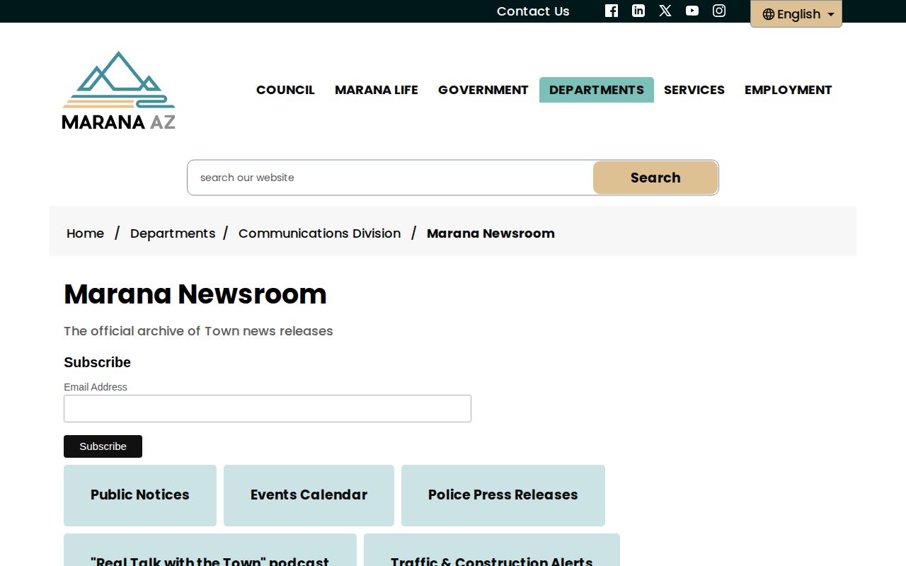 Marana Newsroom police press release archive